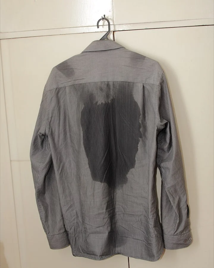Shirt before stain treatment